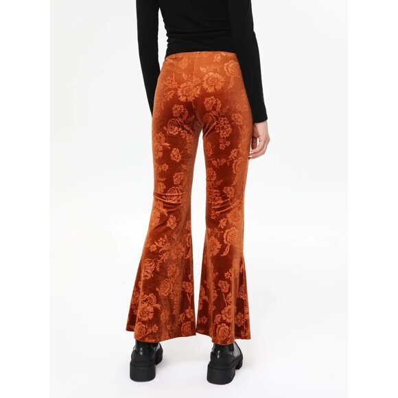 NWT CIDER HANDPICKED FLOWERS VELVET FLARE TROUSERS SIZE XL - Picture 2 of 13